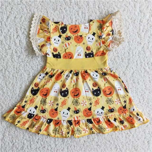 Little pumpkin yellow lace dress