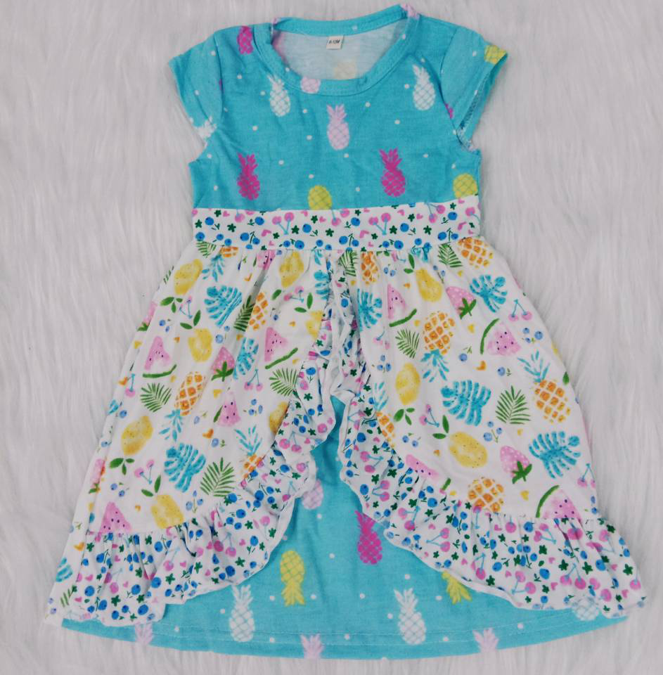Mixed color pineapple lace dress