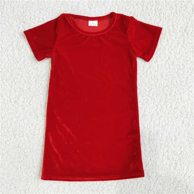 Red gold velvet dress