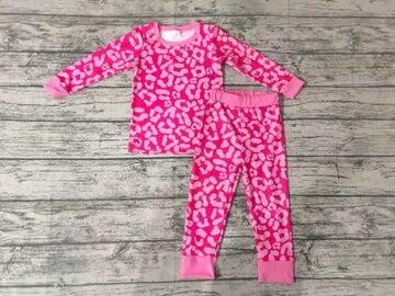 Irregular pattern rose red pajamas suit