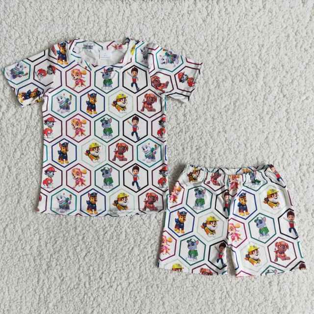 children summer clothing short sleeve top with shorts kids boy boutique outfits
