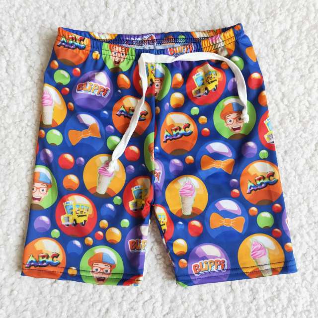 children summer clothing cartoon print kids cute swimming  shorts