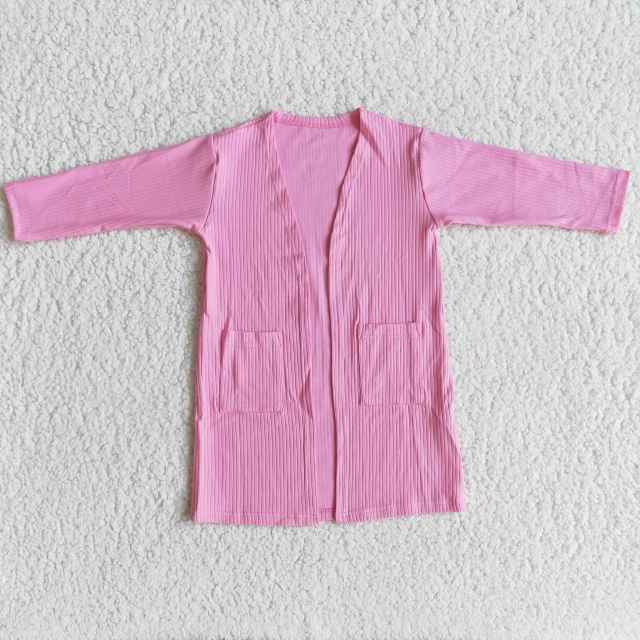 Deep pink Striped coat cardigan