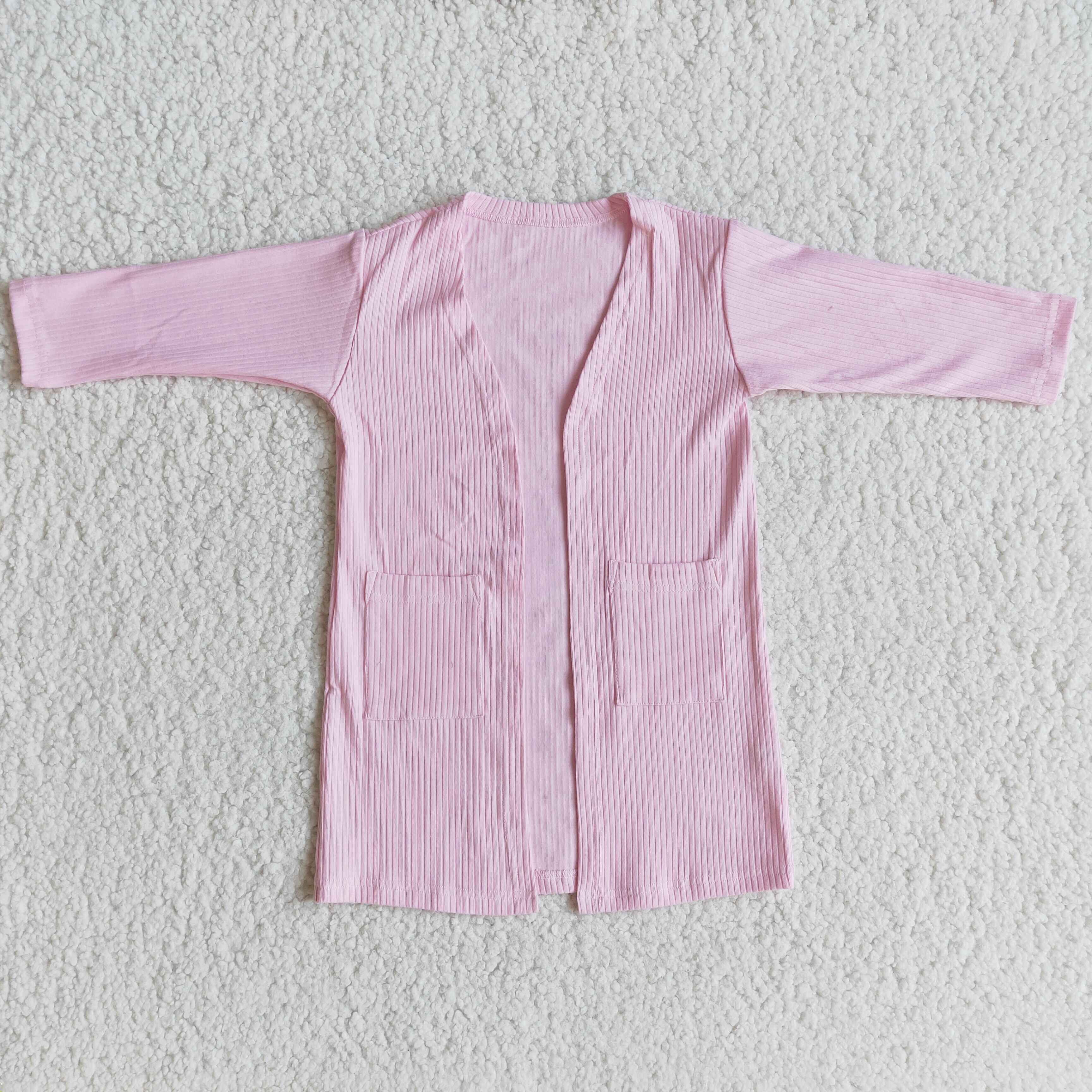 Sakura powder Striped coat cardigan