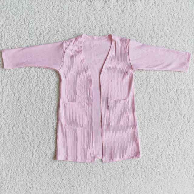 Sakura powder Striped coat cardigan