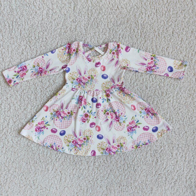 Easter cartoon girl long sleeve skirt