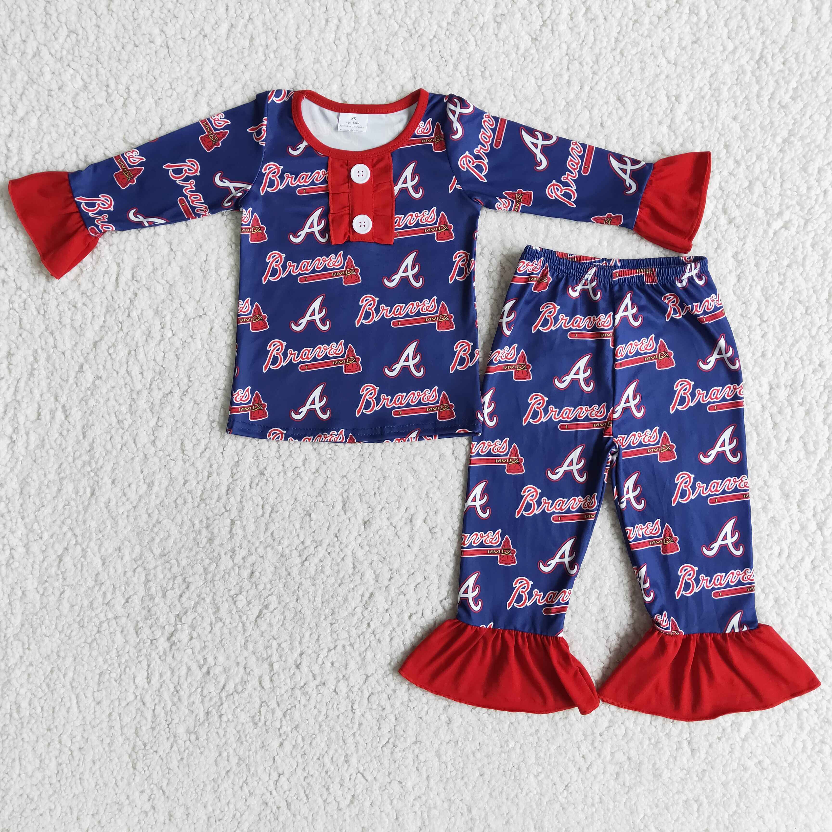kids girl's long sleeve outfit pajamas