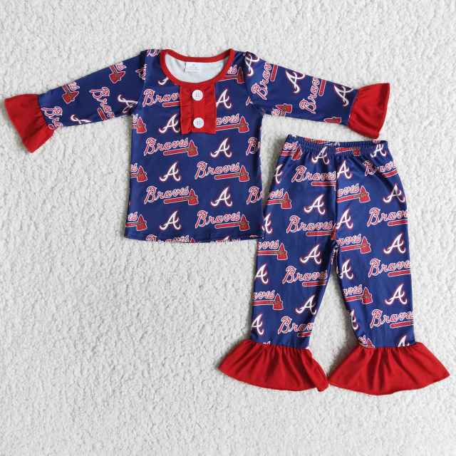 kids girl's long sleeve outfit pajamas