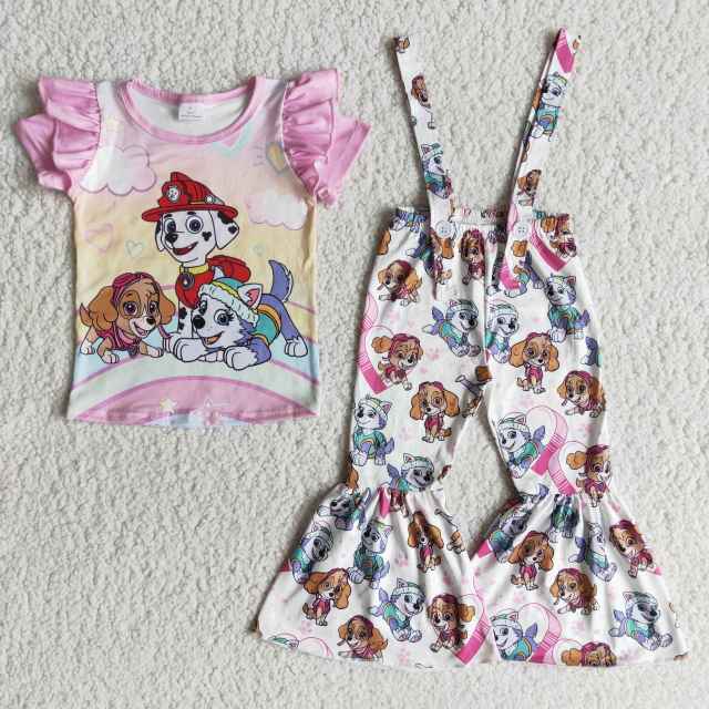 kid's overalls sets girl's cartoon outfit