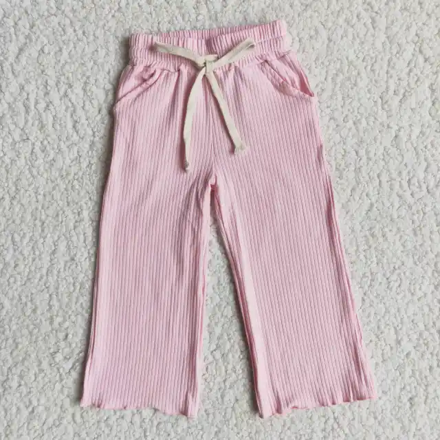 cotton pink long pocket pants