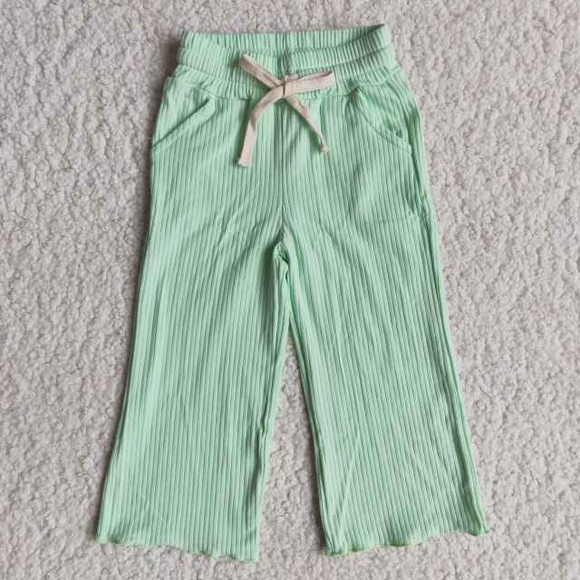 cotton green long pocket pants