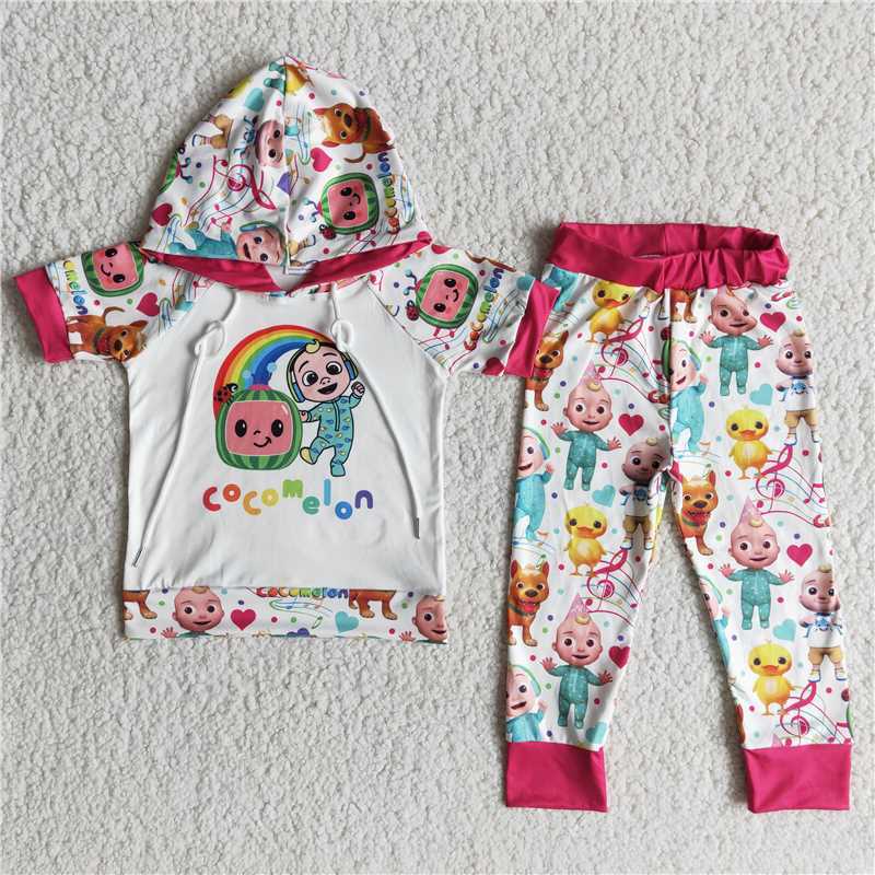 boy's hooded top bell bottom pants outfit