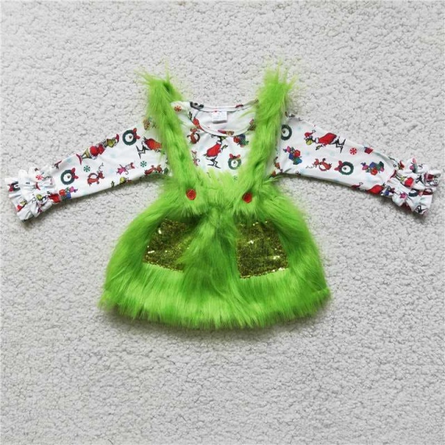 Christnas green girl's match outfit