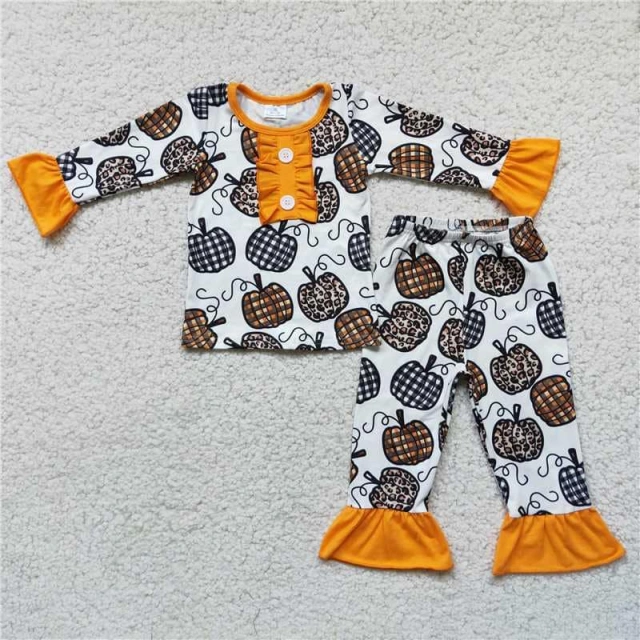 pumpkin casual wear set match girls outfit