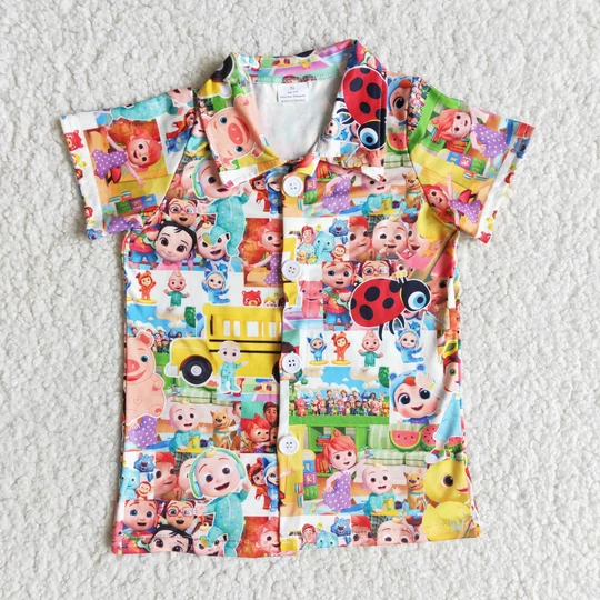 kids summer cartoon clothes short sleeve boy t-shirt