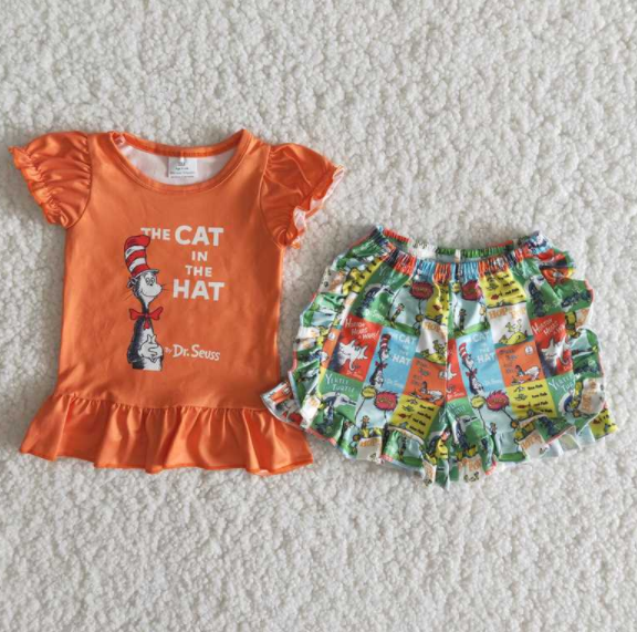 cartoon print summer girls sets