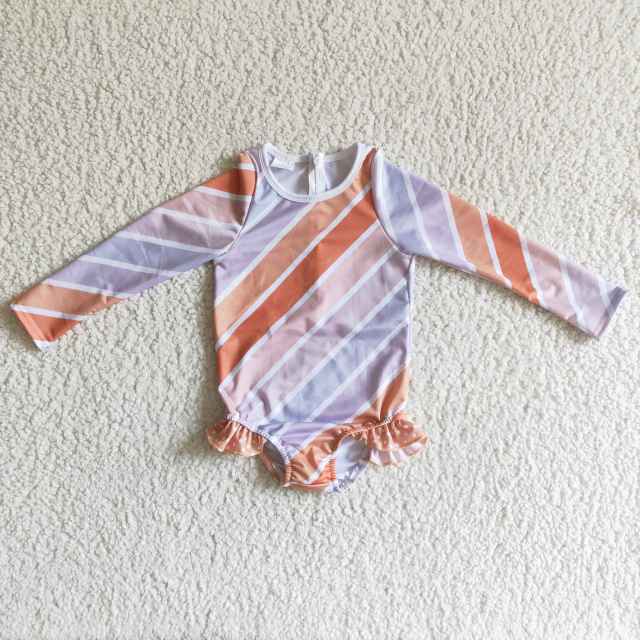 S0004 baby girl summer stripe  swimsuit