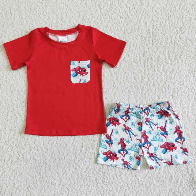 BSSO0009 Toddler Summer Clothing Set  Cartoon Print Boy Set