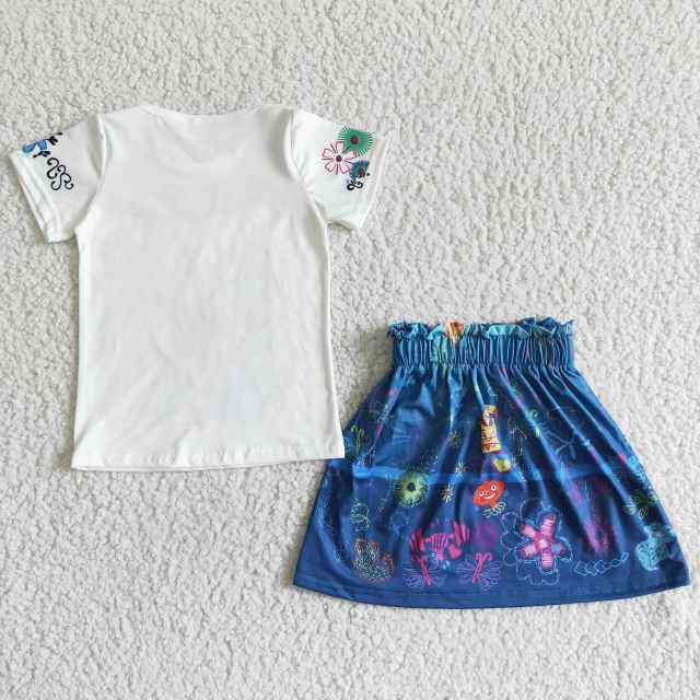GSD0052 Toddler Summer Clothing Set  Cartoon Print  girl Set