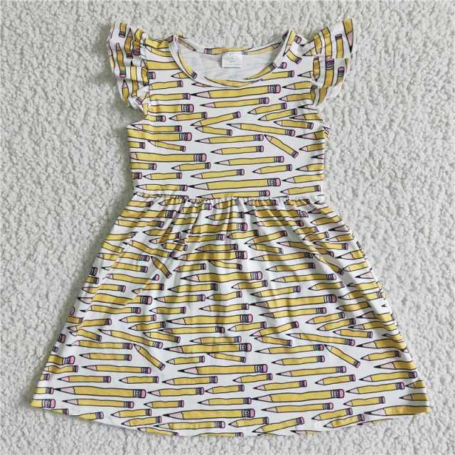 BC0001 Homecoming Yellow Pencil Fly-Sleeve Dress