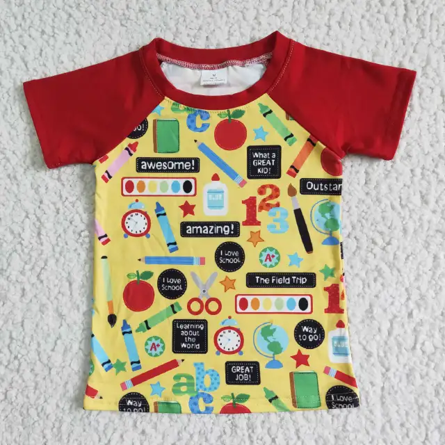 A12-17-1 kids summer clothing back to schoo boy  shirt