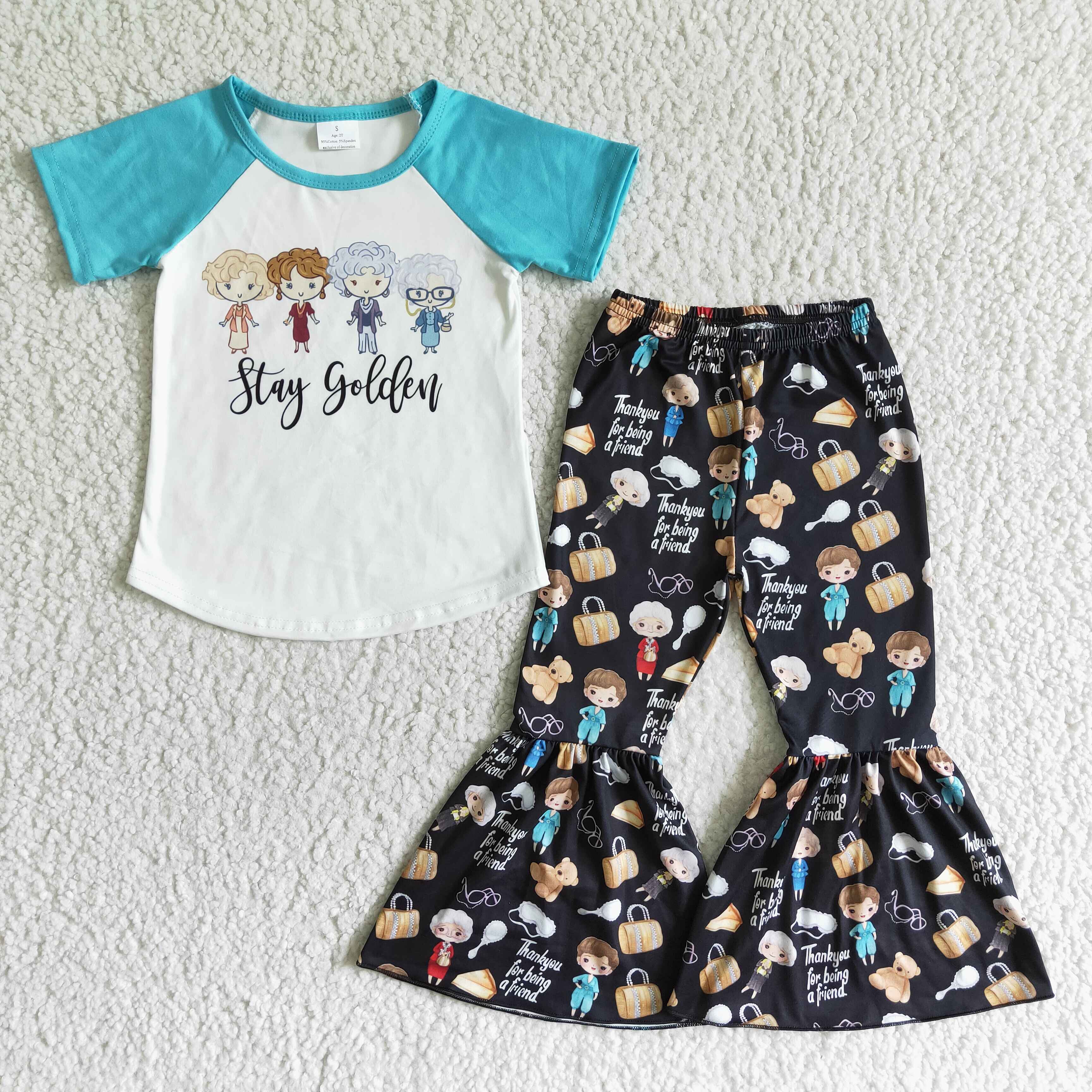 C6-23  Kids Summer 2 Piece Outfit  Baby Girl Set