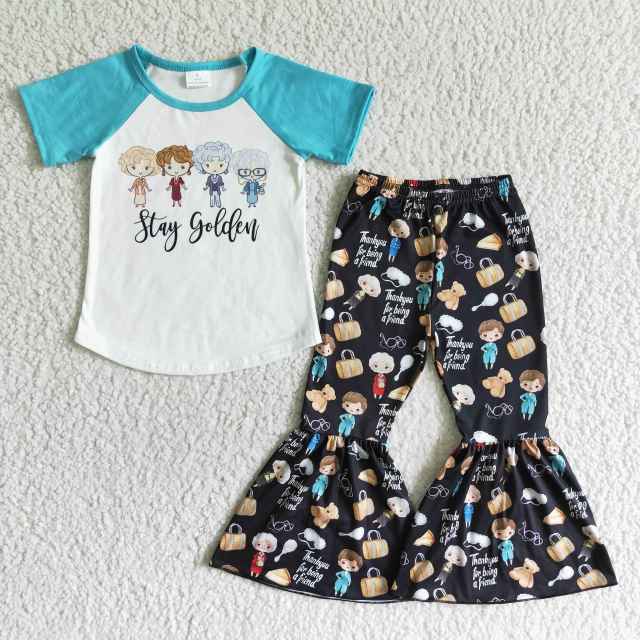 C6-23  Kids Summer 2 Piece Outfit  Baby Girl Set