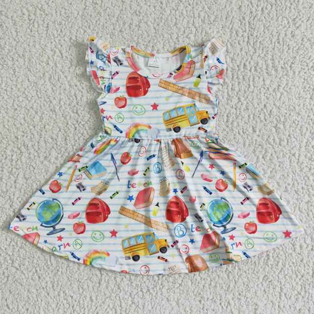 GSD0085 Kids Summer Clothes Girl Back To School Dress