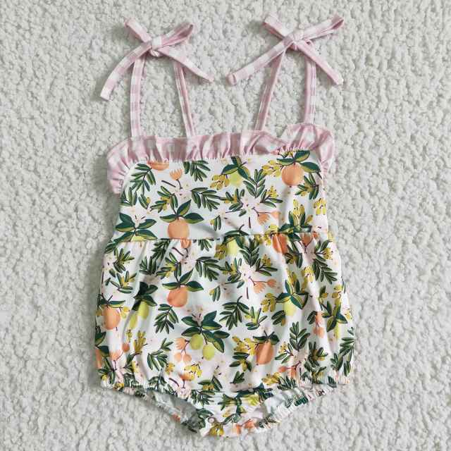SR0030  Baby Girls Clothes Flower Print Romper