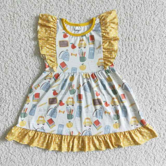 GSD0061 Kids Back To School Clothes Fashion Girl Dress