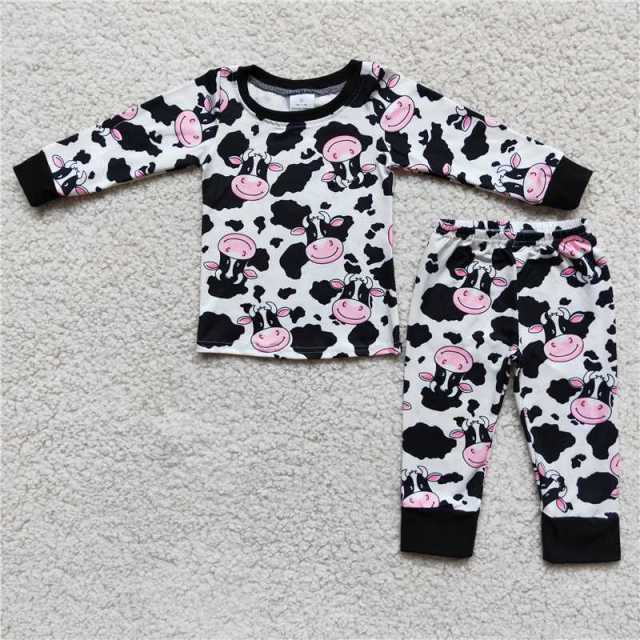 A7-1 Kids Clothing Boys Cow Pajama Set