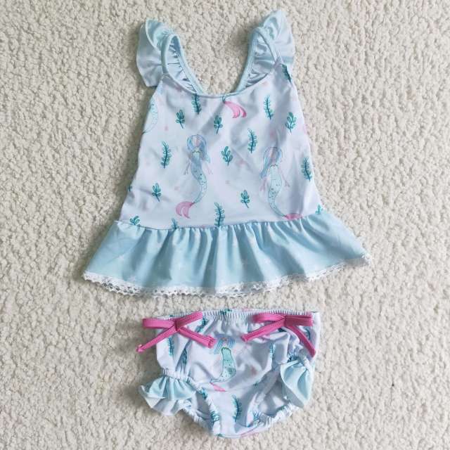 S0028 Summer Baby Girls Mermaid Bikini Swimsuit Set