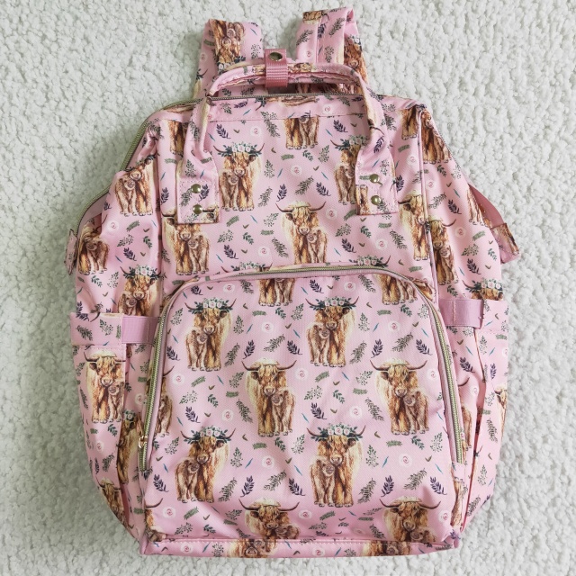 Kids Alpine Cow Flower Pink Bag