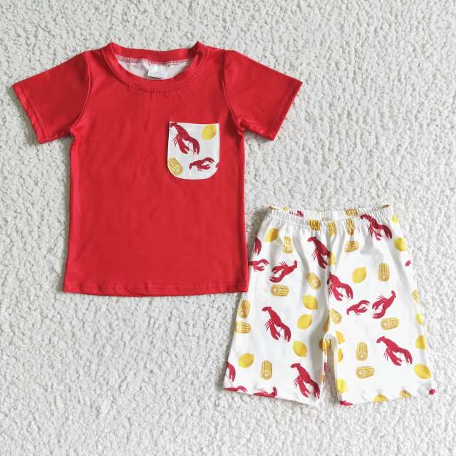 BSSO0006  kids summer clothes short sleeve top with shorts set