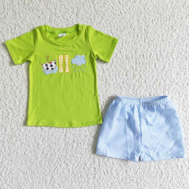 BSSO0082 kids boys summer clothes short sleeve top with shorts set