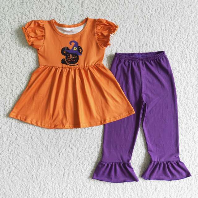 GSPO0117  kids cartoon  clothes short sleeve top with pants Halloween outfits