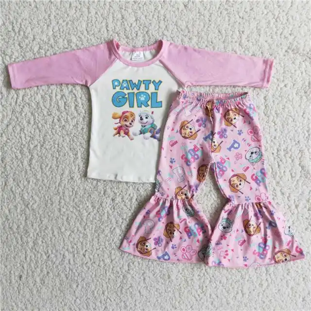 6 A6-2 baby girl clothes  cartoon 2 pieces outfits