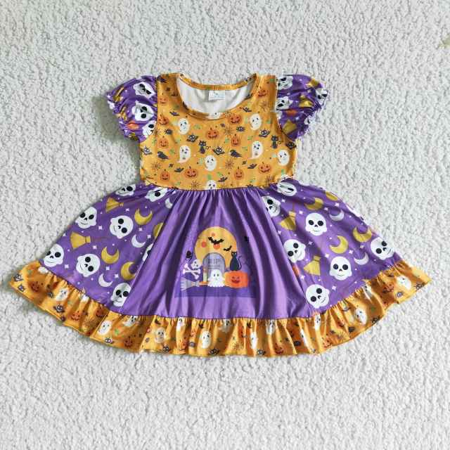 GSD0125 kids Halloween clothes short sleeve  girl dress