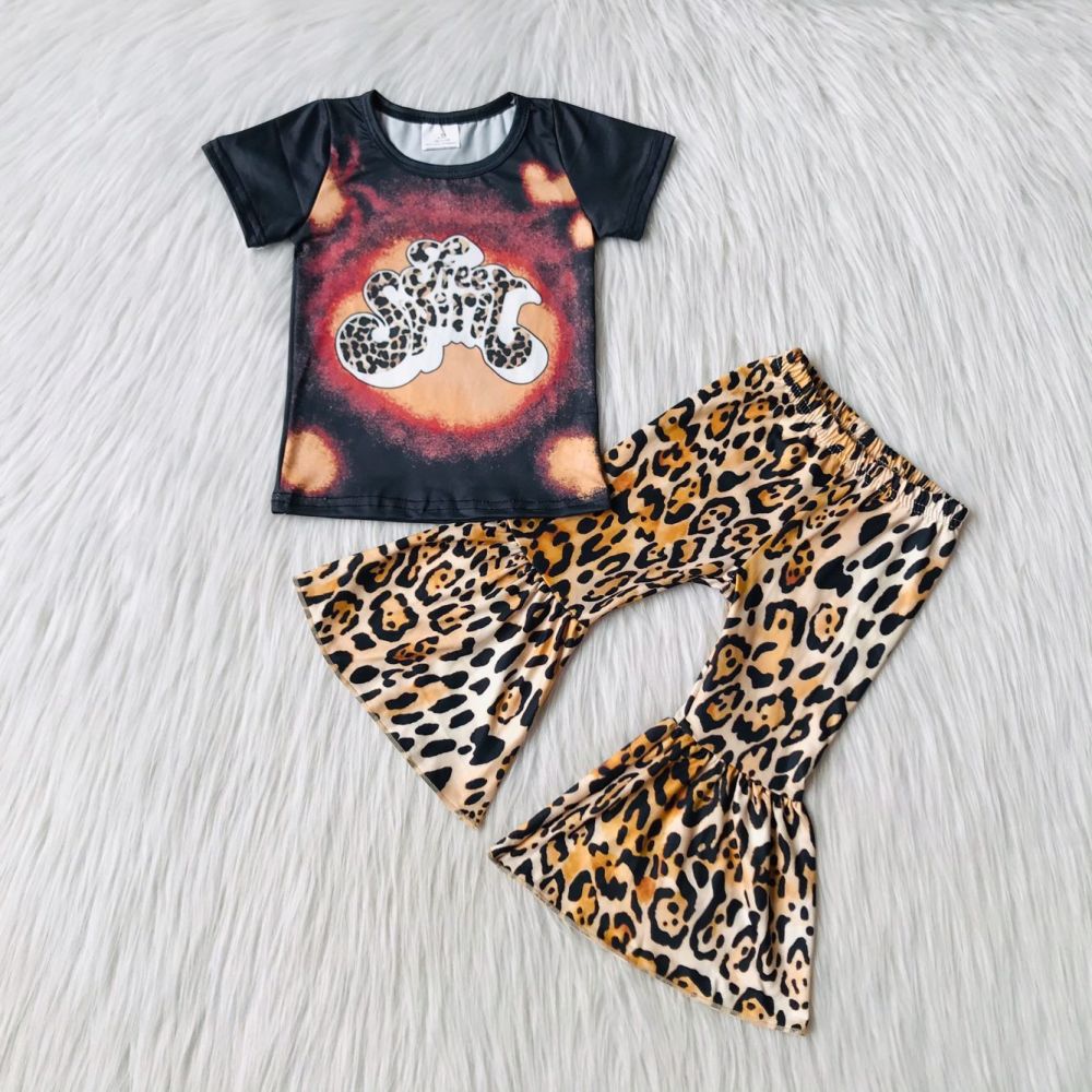 Aa-11 black leopard print short sleeve pant outfits