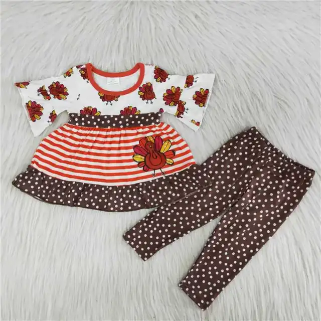 A1-16 turkey stripes short sleeve pant outfits