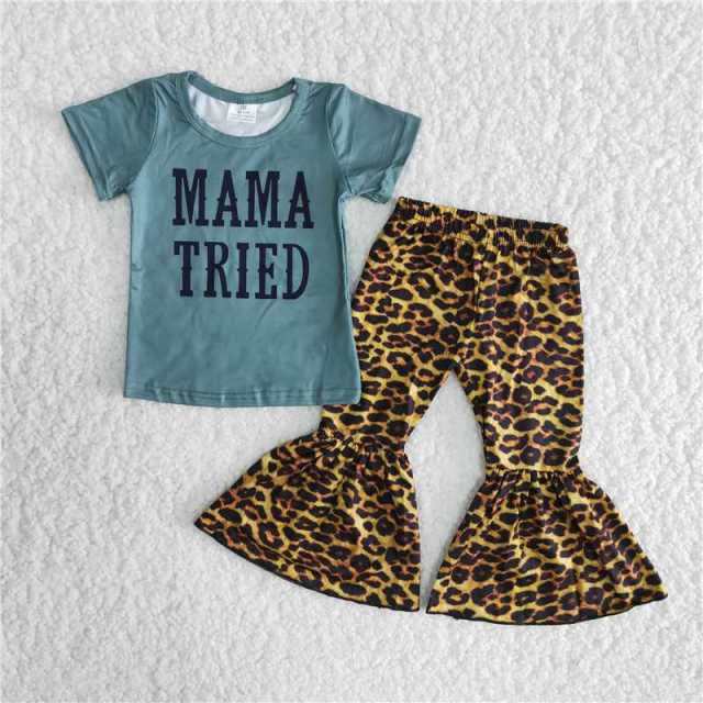 C5-23 blue mama tried leopard print short sleeve pant outfits