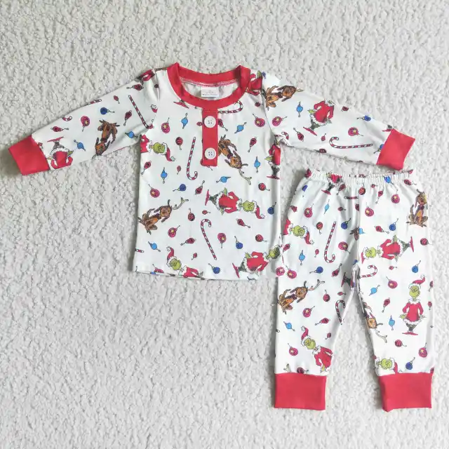 children boutique outfits Christmas boy Pajamas sets