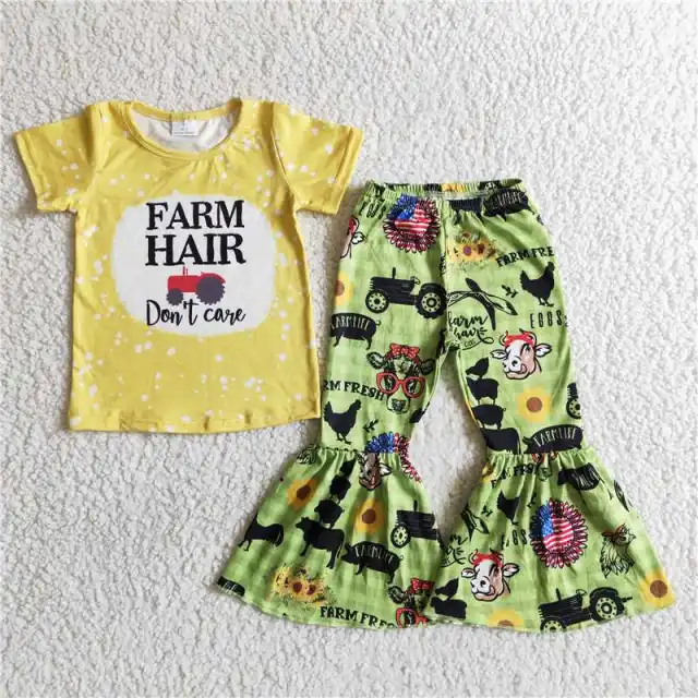 B12-28  yellow farm hair shirt pants outfits