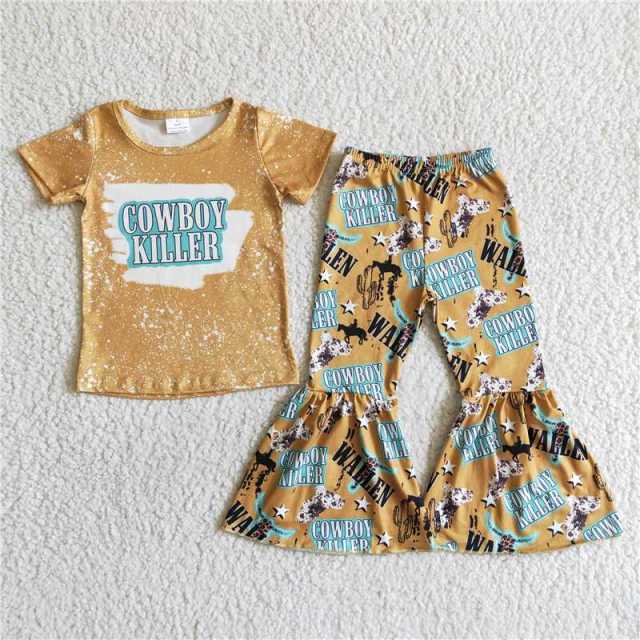 C3-28 yellow cowboy shirt pants outfits