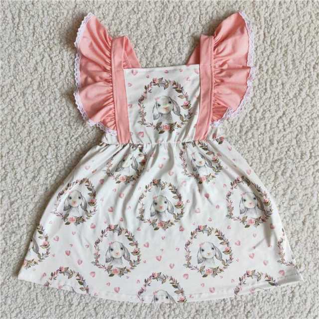 A5-2 Kids pink unicorn sleeve girl dress