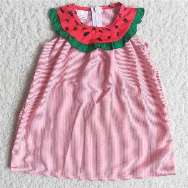 C15-30 Kids red watermelon sleeve girl dress