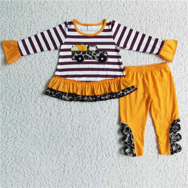 GLP0005 truck stripes sleeves shirt yellow black lace pants outfits