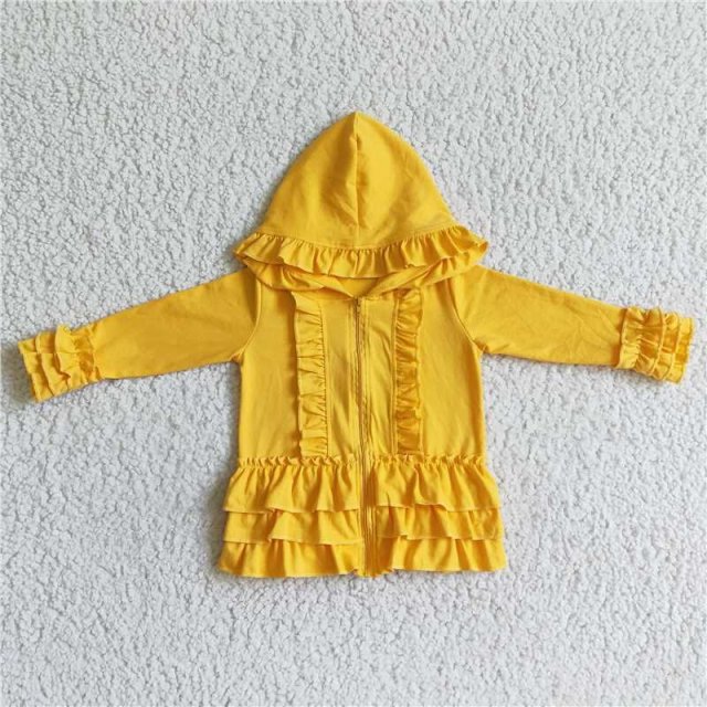 GT0018  baby girl yellow hooded top