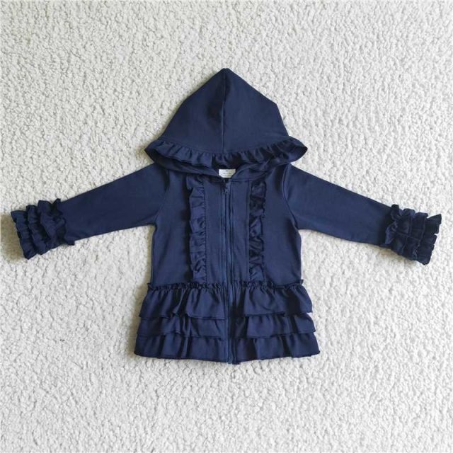 GT0013  baby girl   navy hooded top