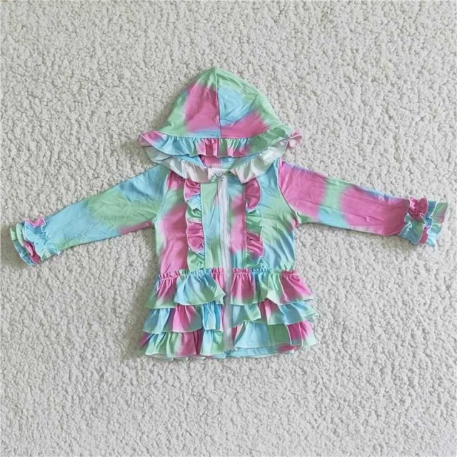 A23-16  baby girl tie dye hooded top